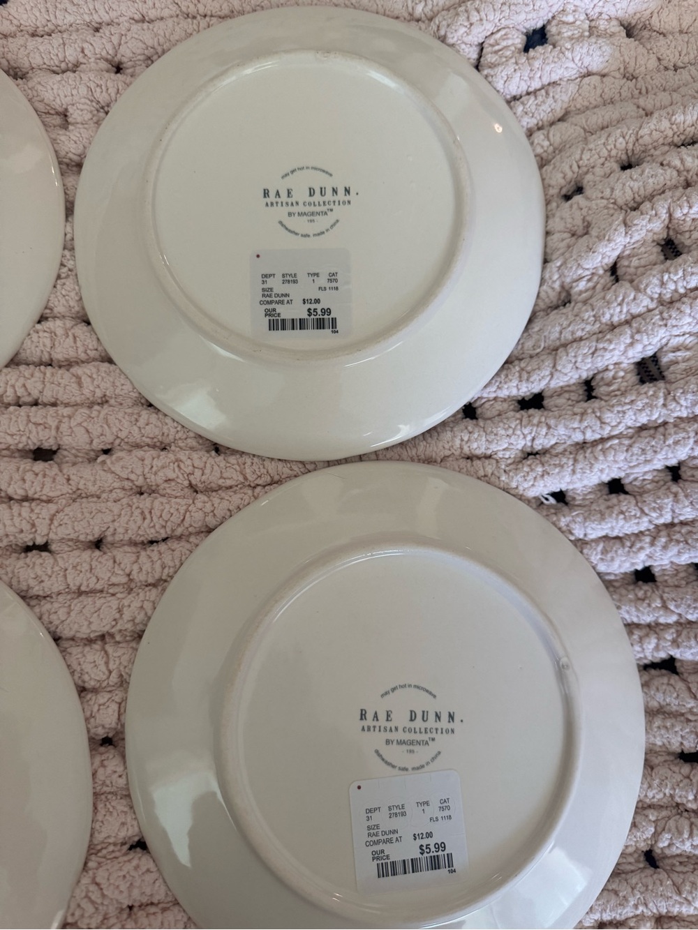 Rae Dunn set of 4 EAT salad plates - Picture 6 of 7